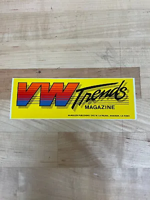 Original 1990's VW Trends Magazine Vintage Yellow Vinyl Decal McMullen Pub 7  • $9.99