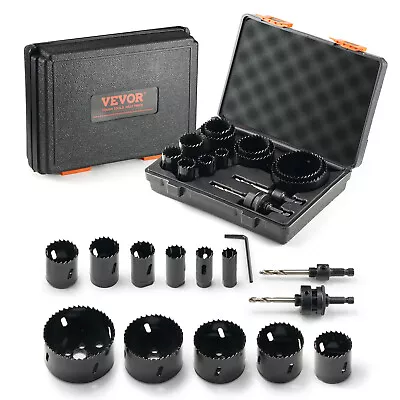 VEVOR Hole Saw Kit 11 PCS Saw Blades 2 Drill Bits 1 Hex Wrench Case Bi Metal M42 • £22.43