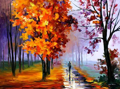 Wall Art Canvas Picture Print Poster Of LEONID AFREMOV.   LILAC FOG   • £6.99