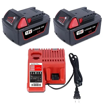 For Milwaukee M18 Lithium 18V 6.5Ah Extended Capacity 48-11-1860 Battery/Charger • $32.99