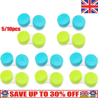 £5.22 • Buy 5Pcs Contact Lens Case Storage Soaking Mini Travel Eye Care L/R Marked Q3