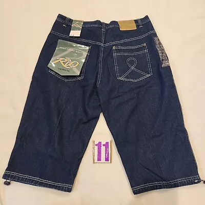 Vintage RIO Denim Shorts Men's 38 Super Baggy Skater Hip Hop NWT JNCO Style • $49.99