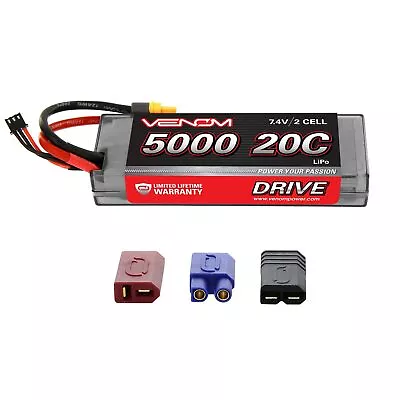 Venom LiPo Battery : Traxxas Slash 1:10 20C 7.4V 5000mAh 2S With UNI Plug • $49.99