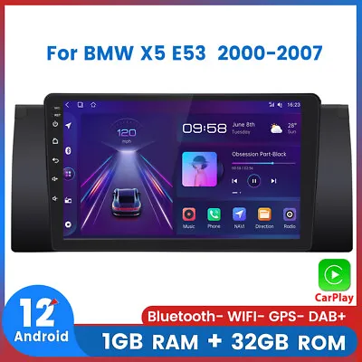 For BMW X5 E53 2000-2007 Carplay Android12 Car Stereo Radio GPS NAVI BT WIFI 32G • $119.99