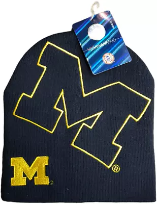 Michigan Wolverines Skull Knit Hat Oversize Logo • $19.99