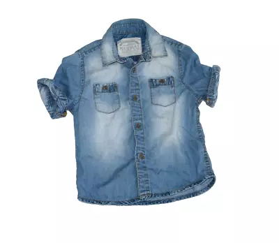 Mayoral Boys Denim Short Sleeve Shirt Size 2 (92 Cm) • $12.90