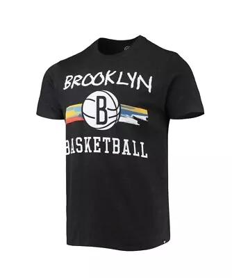 Brooklyn Nets '47 City Edition Club Black T-Shirt NBA Basketball Men's Large • $18.99