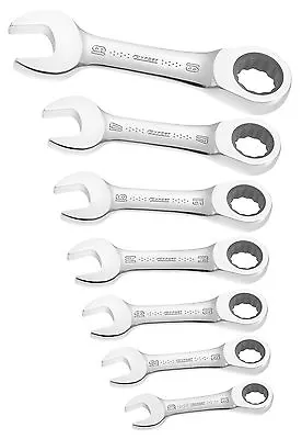 Expert By Facom E111104 7 Piece Stubby Ratchet Spanner Wrench Set 10-19mm • £49.82