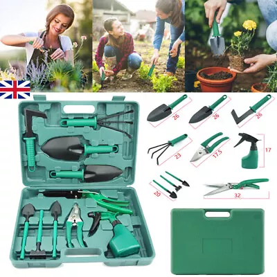 10 Pcs/Set Garden Hand Tools Kit Gardening Tools Set With Storage Box Gifts UK • £14.99