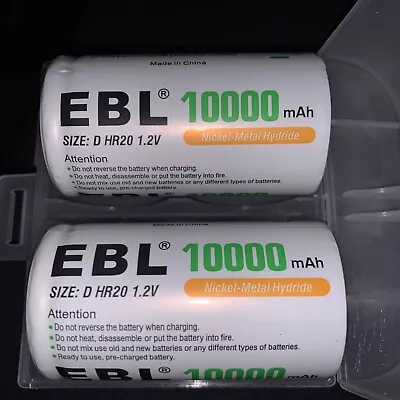 EBL Lot 5000mAh/10000mAh D Size Cell Rechargeable Batteries • $12