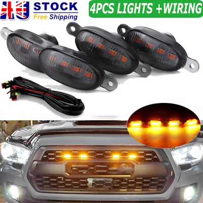 4x Front Grille LED Amber Light Raptor Style Grill Cover For Ford Ranger +Wiring • $21.83