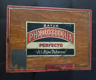 Vintage Bayuk Philadelphia Phillies Perfecto 5 Cent Cigar Empty Tin • $24.99