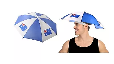 AUSTRALIA UMBRELLA HAT Rain Novelty Cap Costume Outdoor Camping Beach Fishing Ne • $17.91