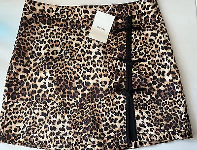$12.99 • Buy Leopard Print Cheetah Skirt Bershka 10 12 Y2K Club Rave 90s 00s Bnwt