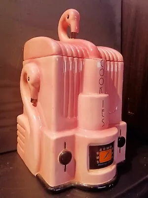 Vandor Pink Flamingo Radio Cookie Jar  1998 Rare Cookie Jar Art Deco • $50