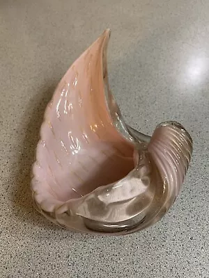 Murano Italian Art Glass Sea Shell Pink Gold Aventurine Vintage Retro MCM Bowl • $24.95