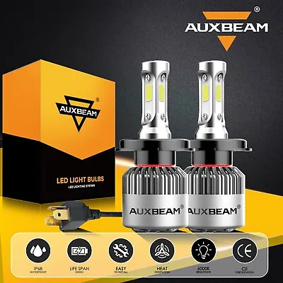 AUXBEAM H4 9003 LED Headlight Bulbs Conversion Kit High Low Beam Replace Halogen • $24.99