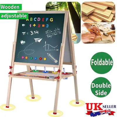 Kid Easel Wooden 3in1 Double Sided Magnetic Children's Drawing Art Chalk Board • £20.39