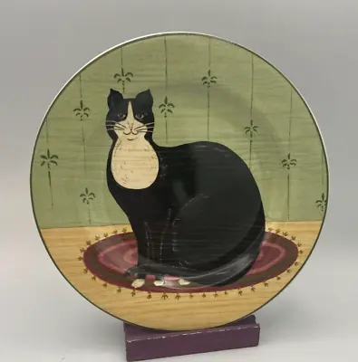 Sakura Warren Kimble Cat Collection Salad Plate Black Tuxedo • $8.95