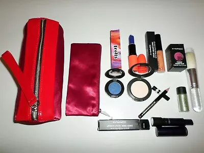 Mac Wholesale Lot 11 Pc Eye Shadow Lipglass Lipstick Lip Color Brush Pigment Bag • $42.95