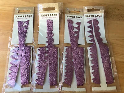 Make & Create Pack Of 4 Purple Paper Lace Card Crafting Accessories Brand New • £0.99