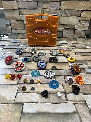 Parts And Pieces Lot Older Beyblade Metal Fury Mix Lot 30 Pieces With Case 2010 • $22