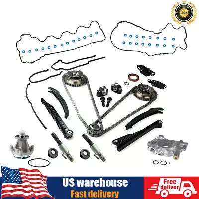 Timing Chain Kit Oil&Water Pump Cover Gasket For 04-08 Ford F150 Lincoln 5.4L 3V • $209.92