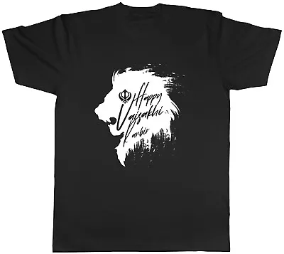 Personalised Happy Vaisakhi Mens T-Shirt Lion Head Khalsa Punjab Unisex Tee Gift • £8.99