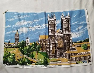 Vintage Irish Linen Of Westminster Abbey Dish Towel/Table Scarf/Cloth • £25.05