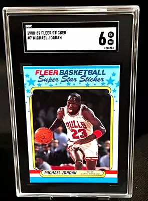 1988-89 Fleer Sticker Michael Jordan SGC 6- Bulls HOF MVP GOAT • $13.23