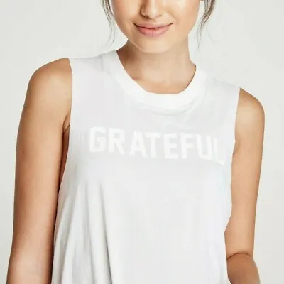 Spiritual Gangster Women's Grateful Active Crop Tank White Size Small - • $34.99