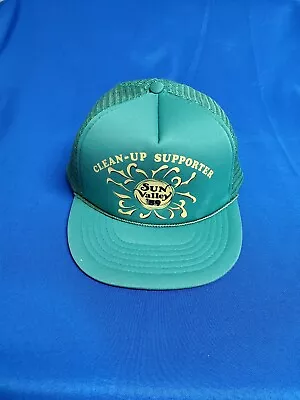 Vintage 80s Clean Up Supporter Sun Valley Snapback Trucker Hat • $14.45