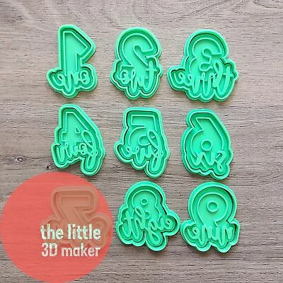 $8.45 • Buy Number Letter Cookie Cutter Stamp Fondant Embosser Birthday