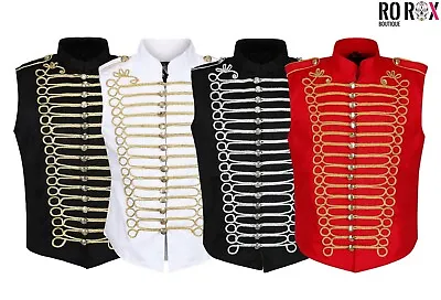 Men's Steampunk Sleeveless Vest Jacket - Military Gothic Punk Parade Waistcoat • $43.54