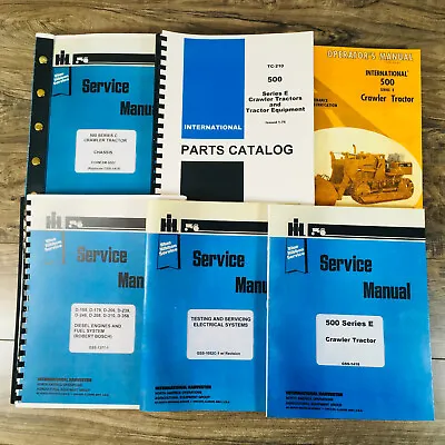 International 500E Crawler Tractor Service Parts Operators Manual Set Ih Shop • $169.96