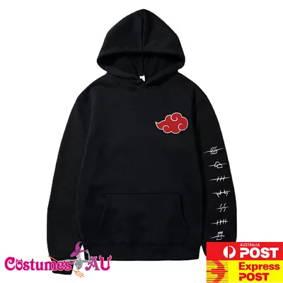 Mens Naruto Uzumaki Hoodie Shippuden Kakashi Cosplay Anime Itachi Costume Top • £17.81