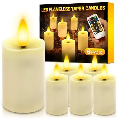 Flameless Candle With Remote Battery Operated 6 Pcs Flickering Fake Led Tea Ligh • $10.42