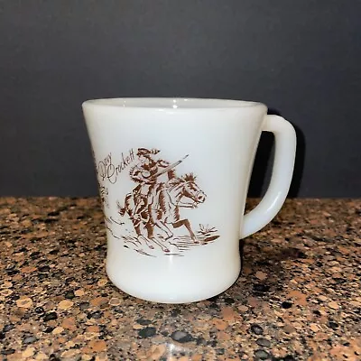 Vintage! 1950s Anchor Hocking Fire King Brown Davy Crockett Milk Glass Cup/Mug • $14.99