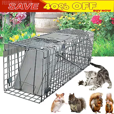 Humane Small Live Animal Trap Control Steel Cage Raccoon Skunk Cat Metal Traps • $31.90