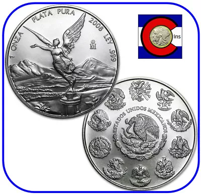 2008 Mexico Libertad 1 Oz BU Mexican Silver Coin In Plastic Capsule • $62.95