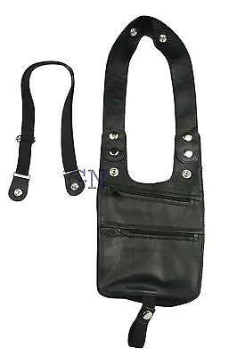 Genuine  Leather Shoulder Holster Wallet Security Money Body Belt Anti Theft • £14.99