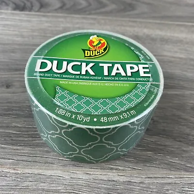 $24.95 • Buy Duct Tape Green Geometric White Design 1.88  X 10 Yds  Crafts New