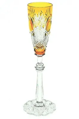 Faberge Czar Amber Gold Cut To Clear Cased Crystal Liqueur Cordial New No Box • $295