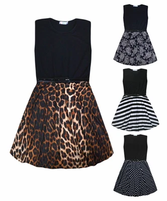 Girls Skater Dress Kids Party Summer Dresses New Age 5 6 7 8 9 10 11 12 13 Years • £7.99
