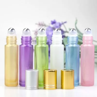 10ml Empty Glass Roll On Bottle Essential Oil Roller Ball Bottles 6pcs Set • $6.99