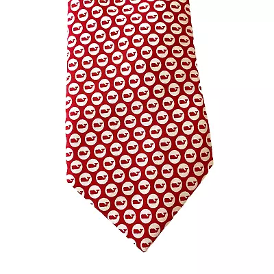 Vineyard Vines Hand Picked Shep & Ian Mens Silk Red White Whales Neck Tie USA • $24.95