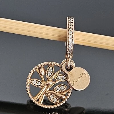 $78 • Buy Pandora Rose Gold Sparkling Family Heritage Tree Dangle Charm 781728 Free Post