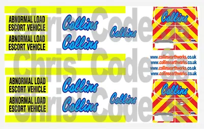 Code 3 Adhesive Vinyl Decals Suit 1/43 1/50 Transit Custom - Collins Earthworks • £12