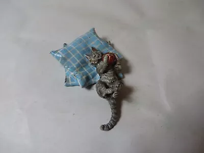 Vintage Vienna Bronze Cold Painted Cat On Pillow Miniature Figurine • $123.33