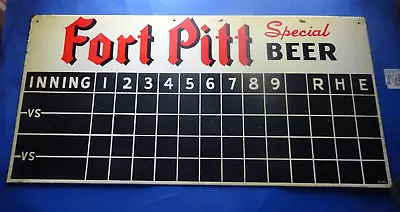 Vintage Fort Pitt Beer Double-sided Metal Scoreboard Baseball And Football • $259.99